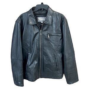Wilsons Leather Black Jacket inside quilted removable liner Biker Moto beautiful